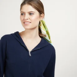 Maison Montagut Veste En Cachemire Zippee A Capuche - Bambou><noscript><img width=