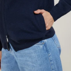 Maison Montagut Veste En Cachemire Zippee A Capuche - Bambou><noscript><img width=