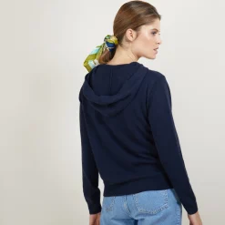 Maison Montagut Veste En Cachemire Zippee A Capuche - Bambou><noscript><img width=