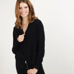 Maison Montagut Veste En Cachemire Zippee A Capuche - Bambou><noscript><img width=