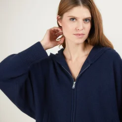 Maison Montagut Veste Zippee A Capuche En Cachemire - Gabin><noscript><img width=