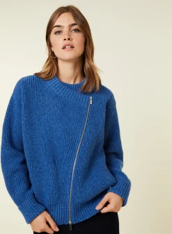 Maison Montagut Veste Zippee Col Rond En Laine Et Cachemire - Gwenn><noscript><img width=