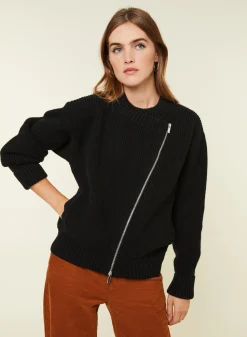 Maison Montagut Veste Zippee Col Rond En Laine Et Cachemire - Gwenn><noscript><img width=