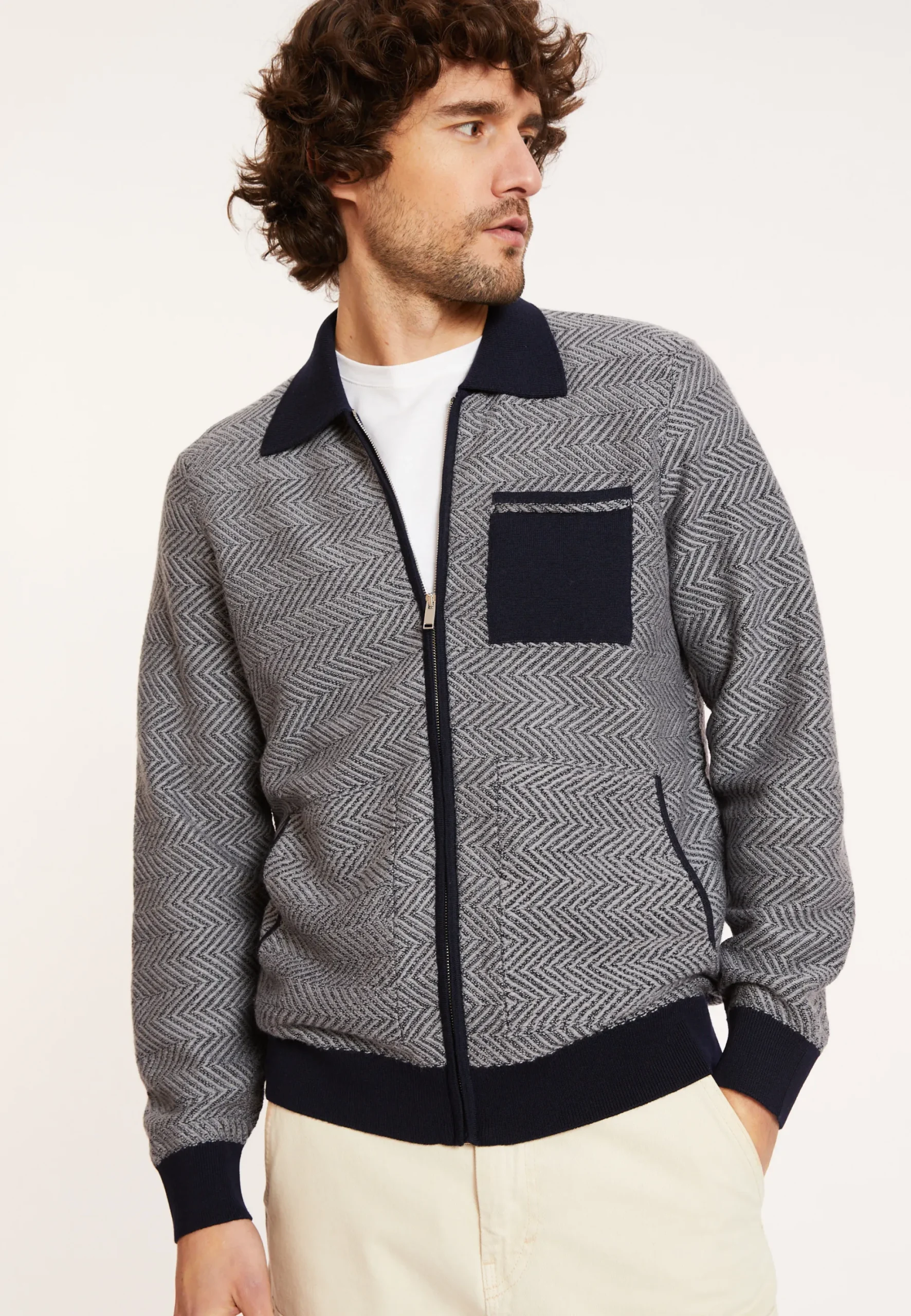 Maison Montagut Veste Zippee En Laine Merinos - Dinesh>Homme Vestes Et Gilets